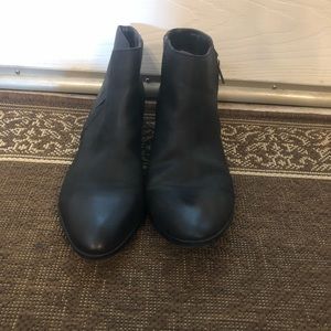 Black Faux Leather Ankle Boots